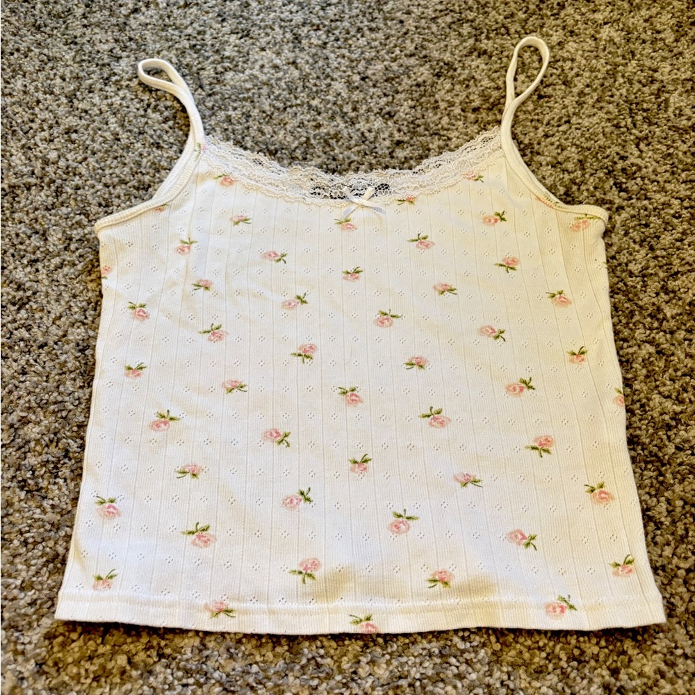Brandy Melville Lace Trim Top